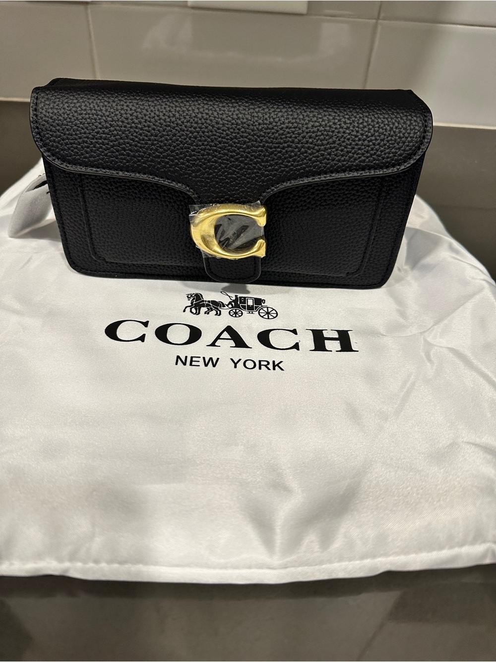 Coach Tabby 20 Pebbled Leather Shoulder Bag in Black - Picture 2 of 11